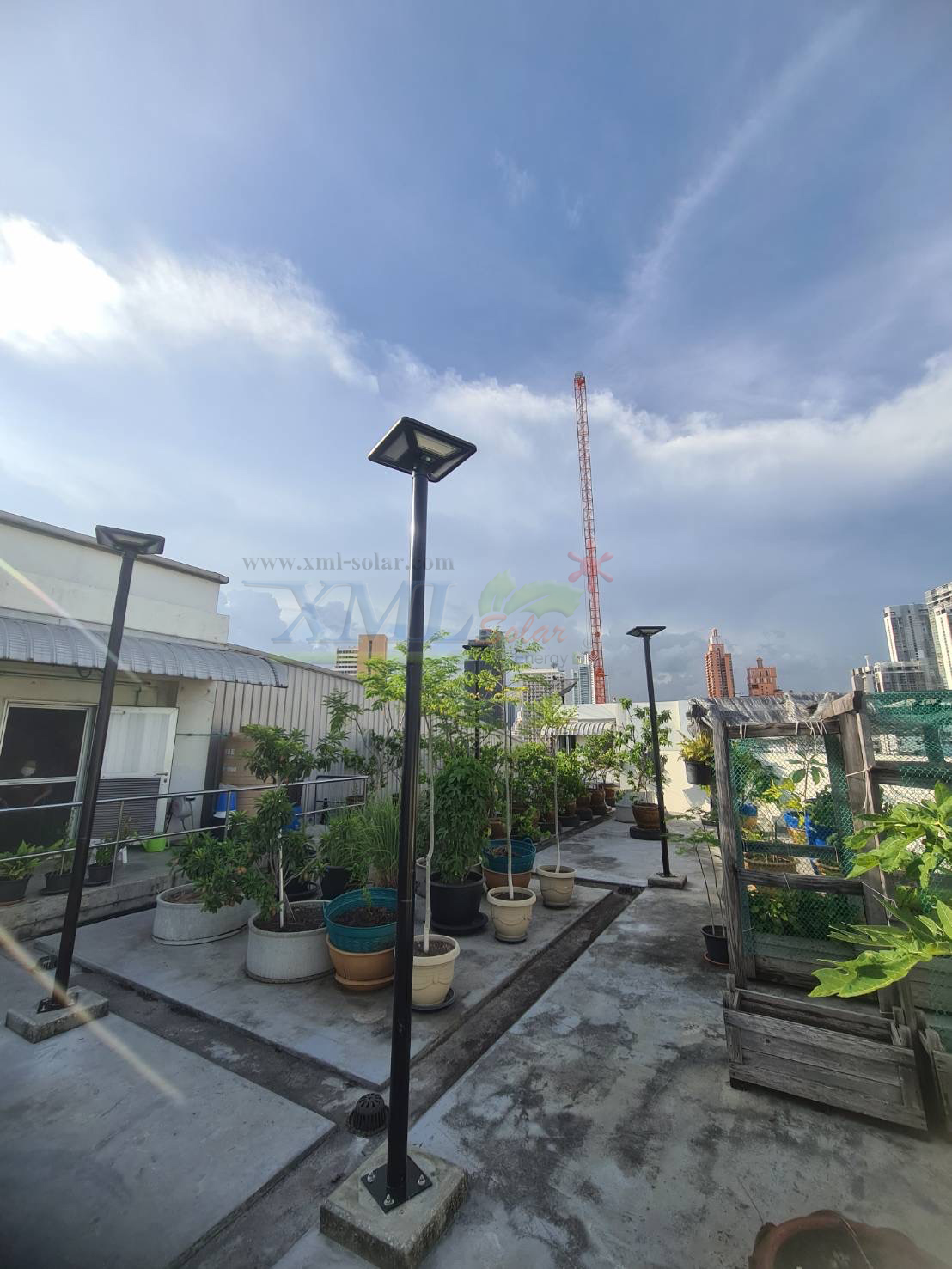 เสาไฟสนาม เหล็กพ่นสีดำ (ปลาย 3 นิ้ว)