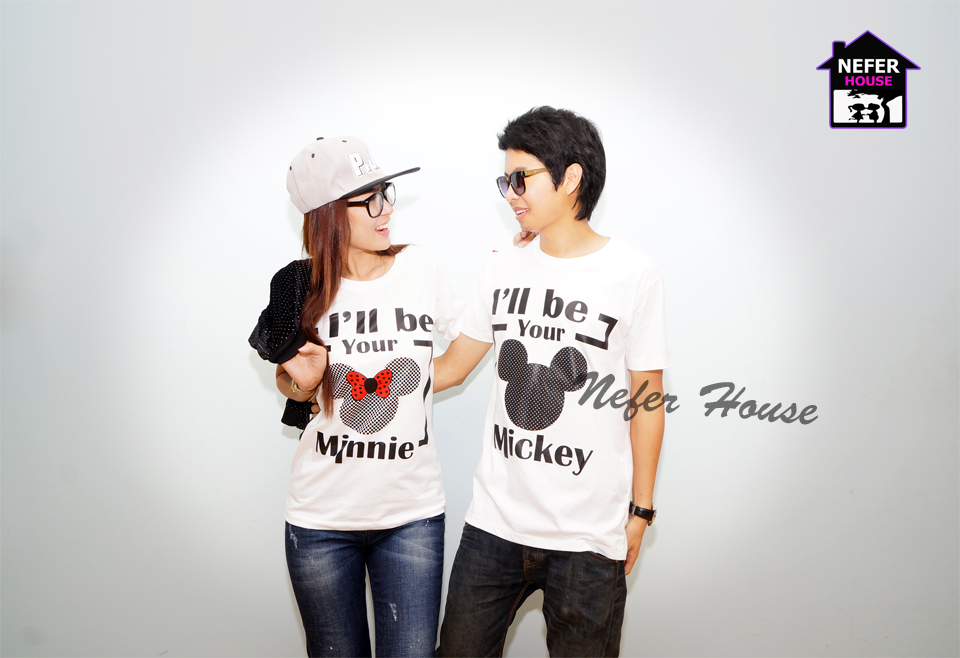 ชุดคู่เสื้อยืดลายมิกกี้+มินนี่