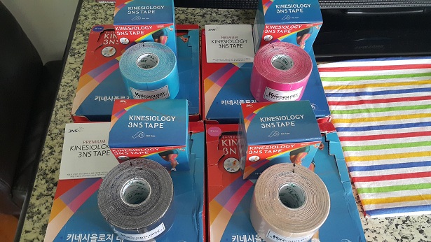 เทปบำบัด ผ้าเทป Kinesio Tape เทปคิเนซิโอ (สีฟ้า)