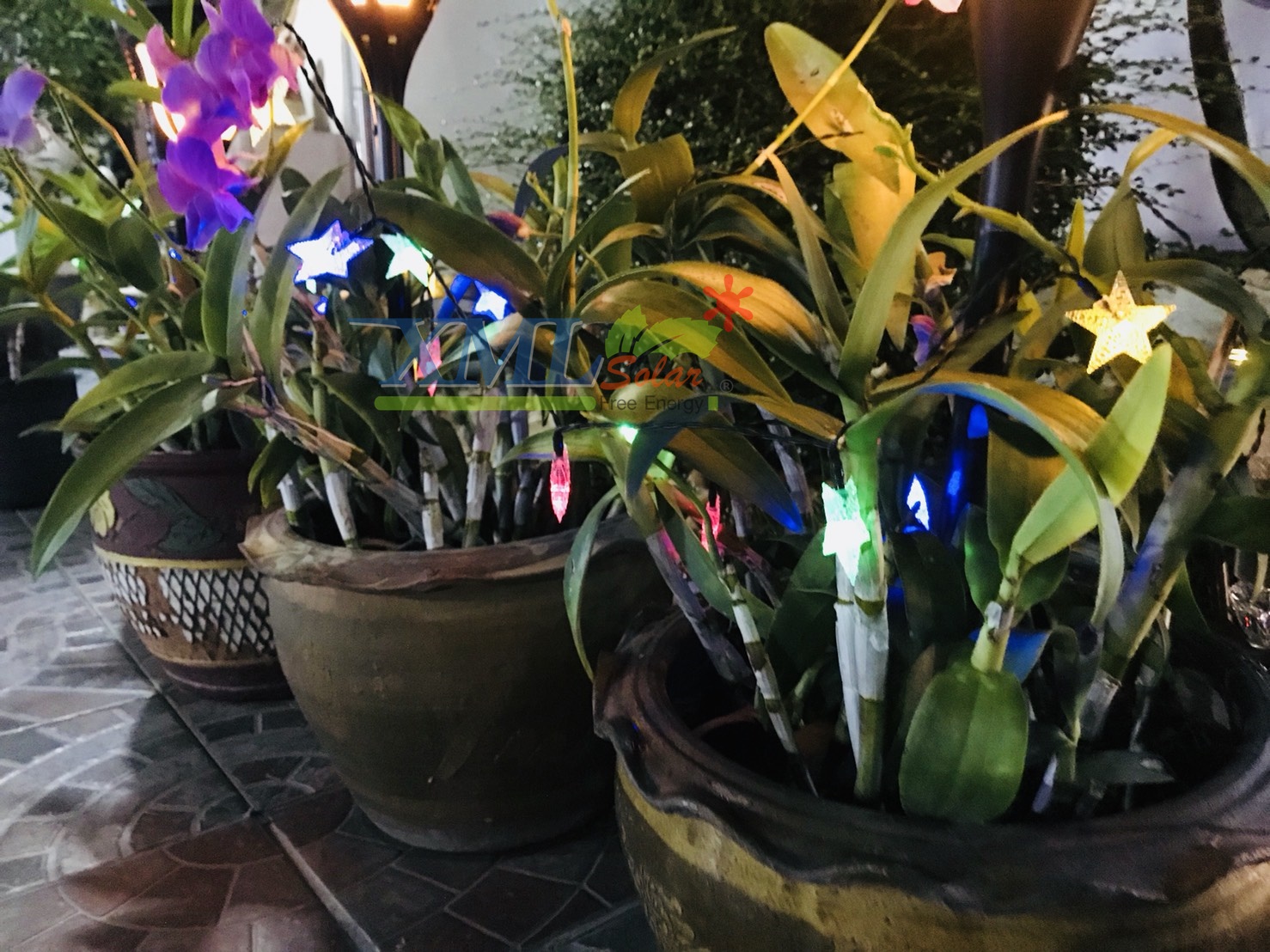 ไฟกระพริบโซล่าเซลล์ ทรงดาว 30 ดวง (เเสง : หลากสี)