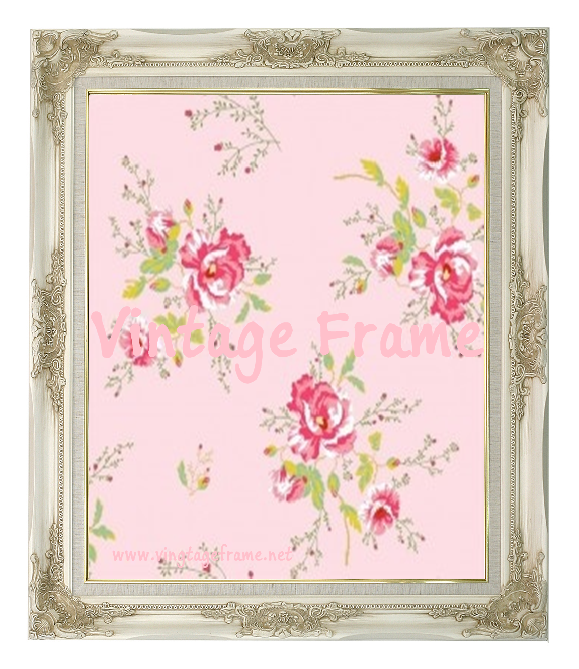 กรอบหลุยส์ไม้เทียม (PC) สีขาวล้วน ขนาด 15x20 นิ้ว