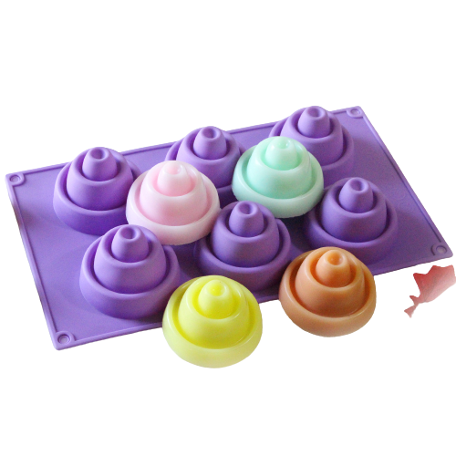 โมล(Mold) แม่พิมพ์ซิลิโคน ทำวุ้น ขนม สบู่ งานdiy รูปเกลียว 6 ช่อง (50 กรัม)