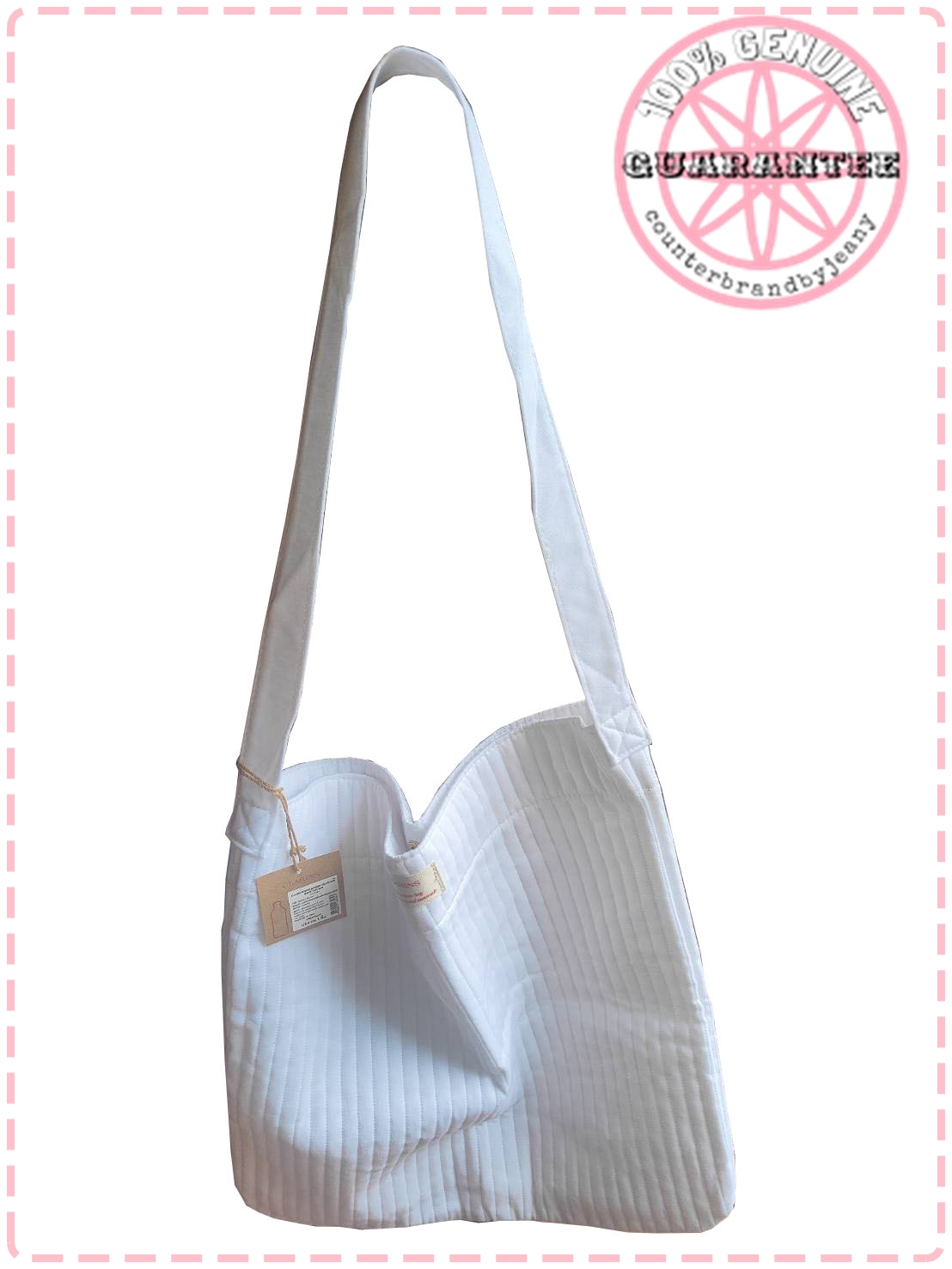 CLARINS White Tote Bag กระเป๋าโท๊ท สีขาว สะพายได้ (พร้อมส่ง)