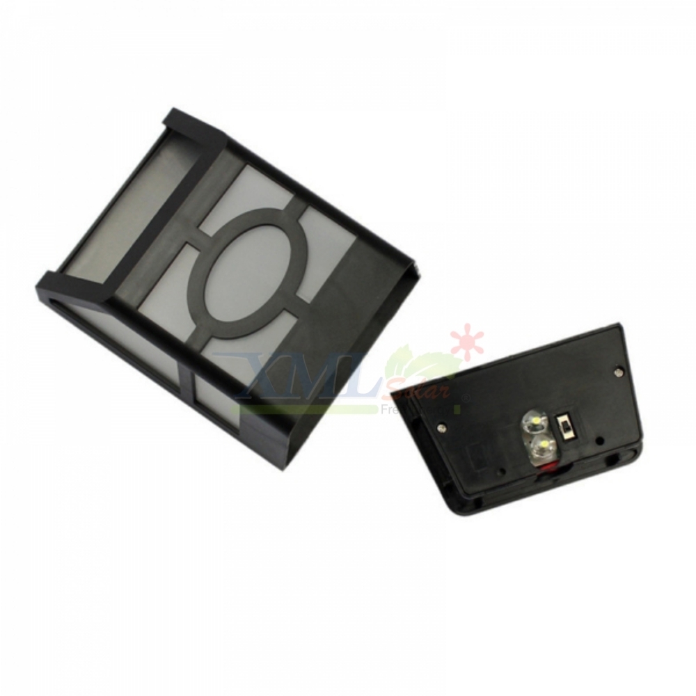 โคมไฟโซล่าเซลล์ ติดผนัง 2 LED ทรง ญี่ปุ่น (เเสง : ขาว)