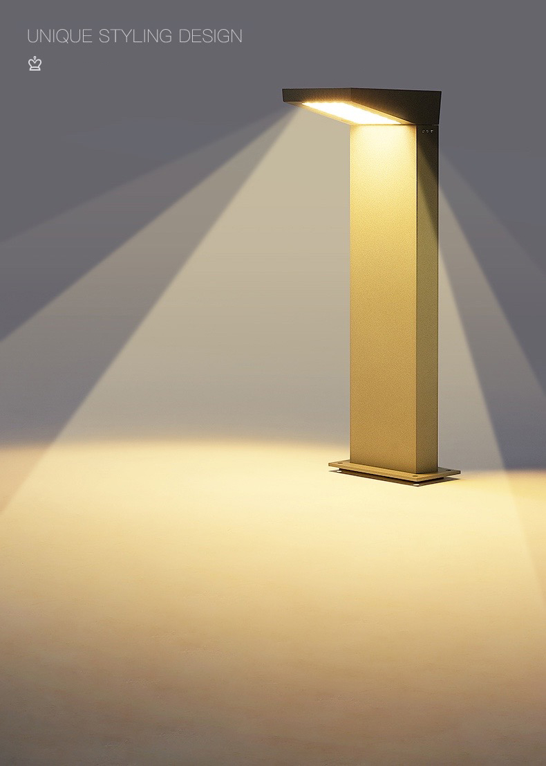 ไฟตั้งพื้นโซล่าเซลล์ ทรงงอ (แสง : เหลืองวอมไวท์)