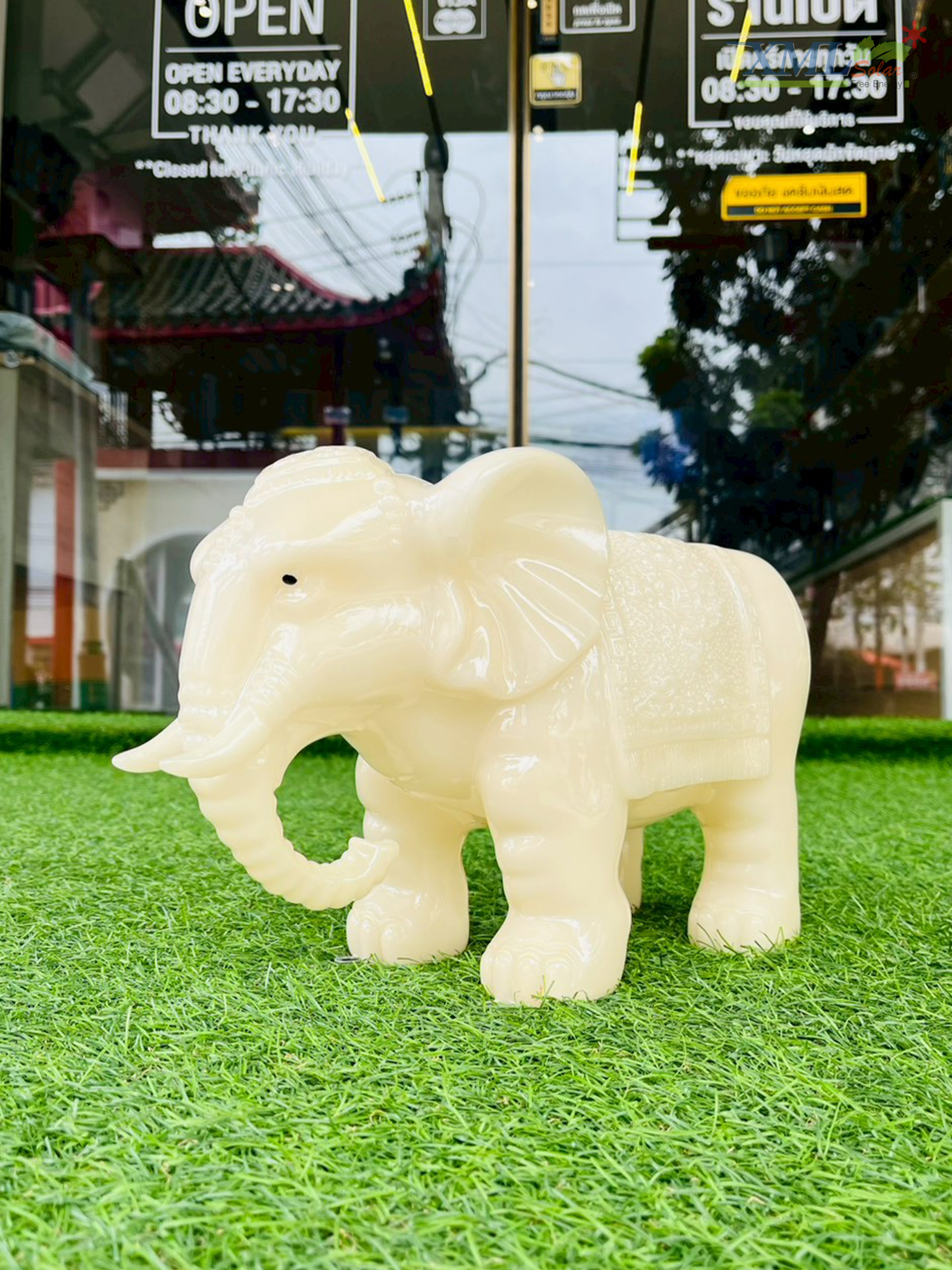 ไฟตุ๊กตาโซล่าเซลล์ ประดับสวน รูปช้าง รุ่น JD-DX88 (เปิดได้ 2 แสง)