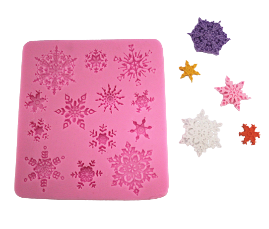 แม่พิมพ์ ซิลิโคน สำหรับทำฟองดองท์ กัมเพส รูปเกล็ดหิมะ