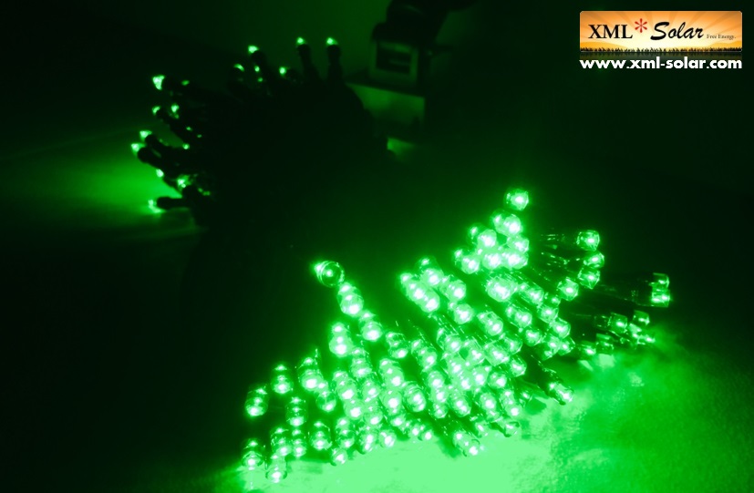 ไฟกระพริบโซล่าเซลล์ 200 LED (8 ฟังก์ชั่น) (เเสง : สีเขียว)