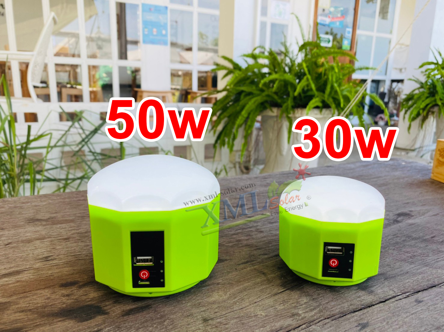 โคมไฟโซล่าเซลล์อเนกประสงค์ สีเขียว รุ่น 50w (แสงขาว)
