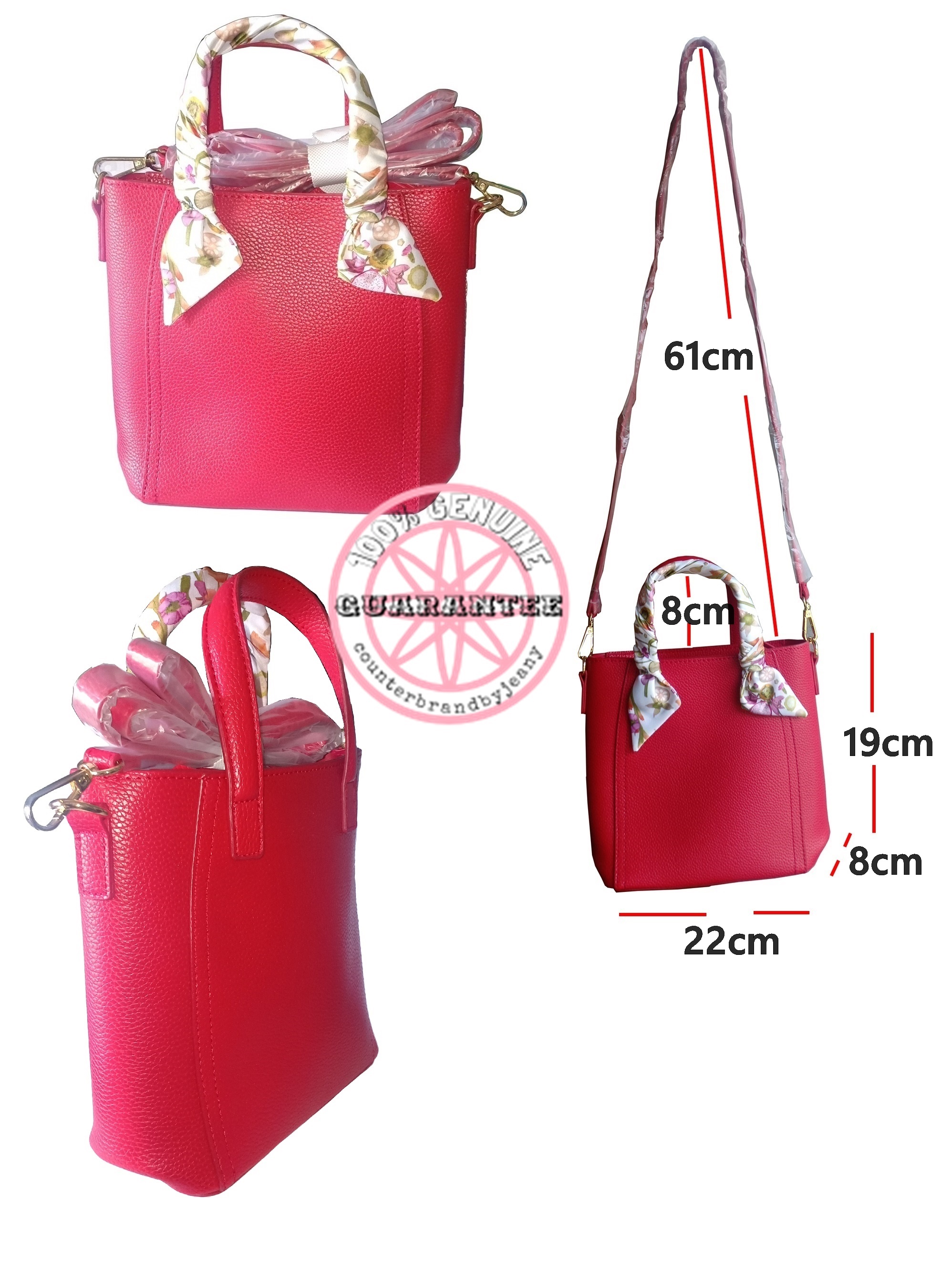 ESTEE LAUDER Red Pebble Handbag (พร้อมส่ง)
