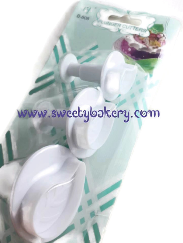 ที่พิมพ์ลายฟองดองท์ พิมพ์กดคุกกี้ Willow leaf 3 ชิ้น