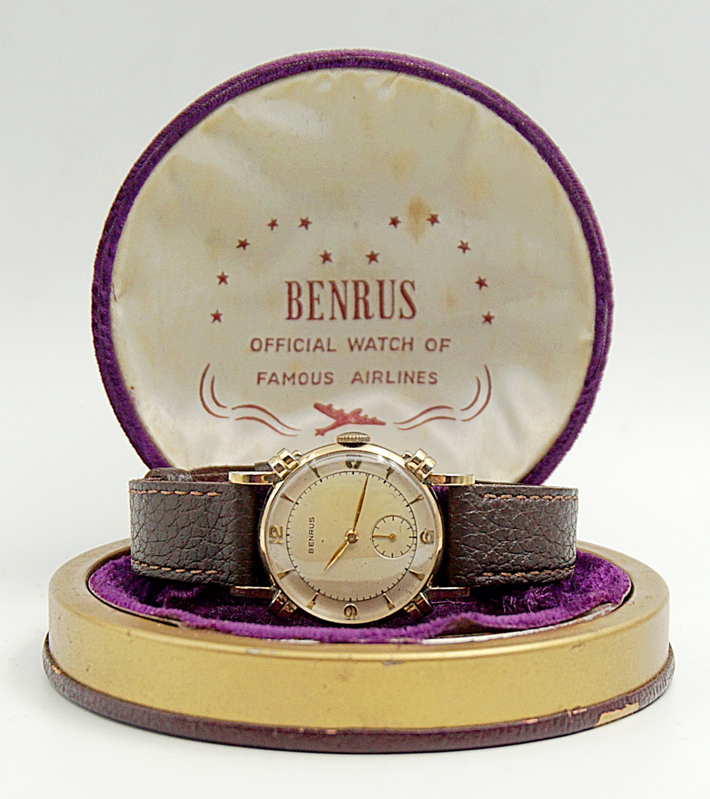 นาฬิกาเก่า BENRUS ไขลานสองเข็มครึ่ง พร้อมกล่อง