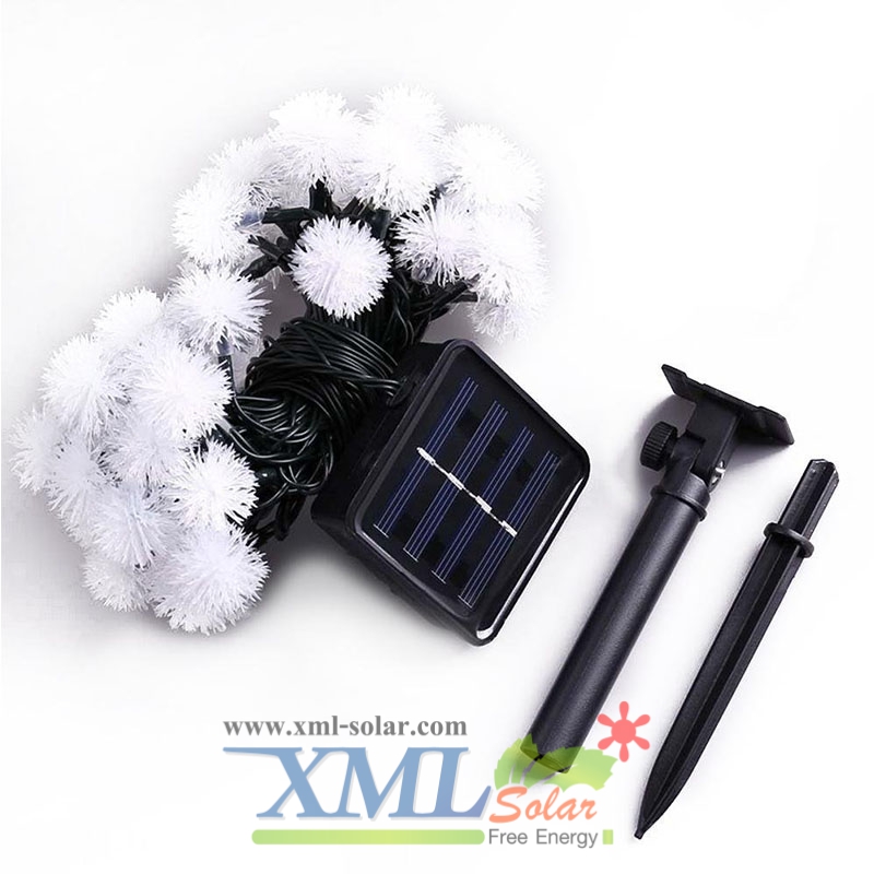 ไฟกระพริบโซล่าเซลล์ ทรงปุยหิมะ 30 ดวง (เเสง : เหลืองวอมไวท์)