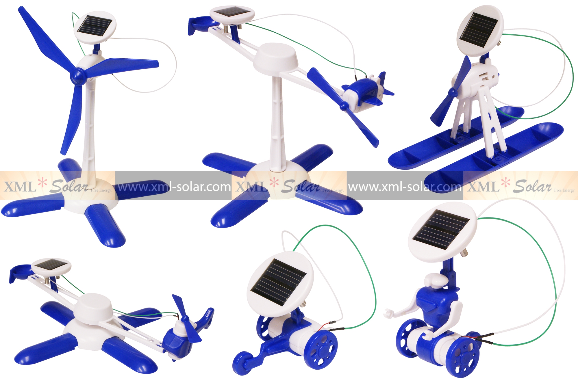 ของเล่นพลังงานแสงอาทิตย์ รุ่น 6-in-1 (สีฟ้า)
