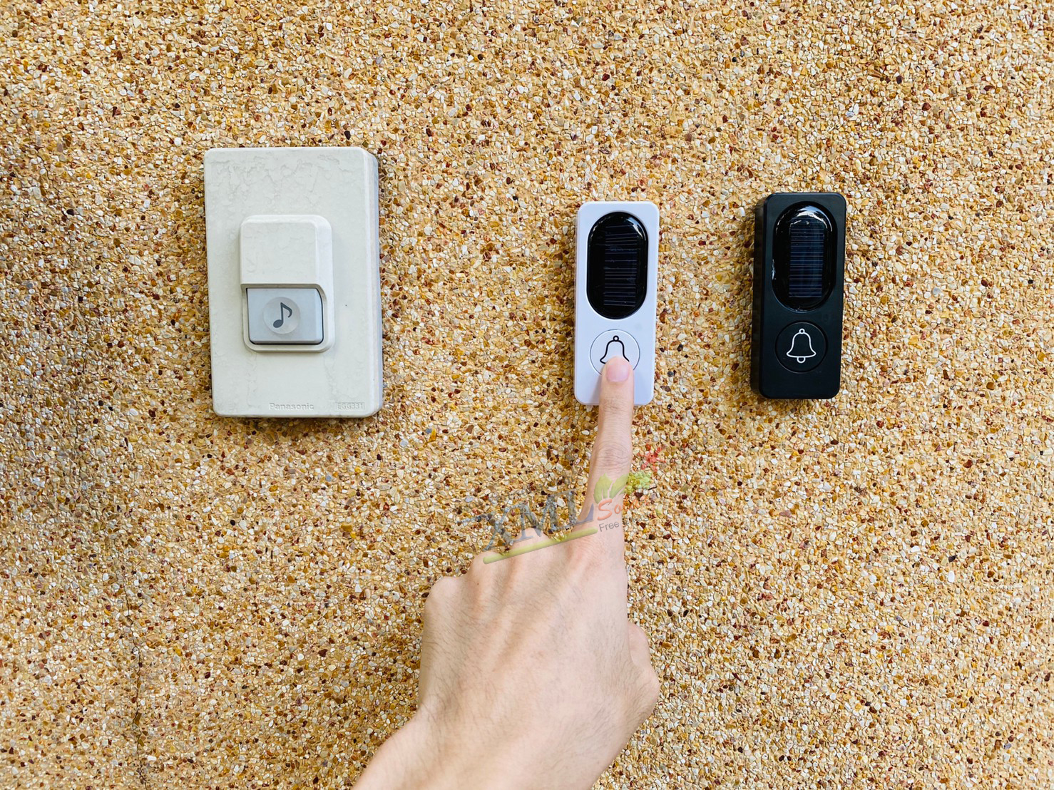 กริ่งโซล่าเซลล์ อเนกประสงค์ สีดำ (Solar Doorbell)