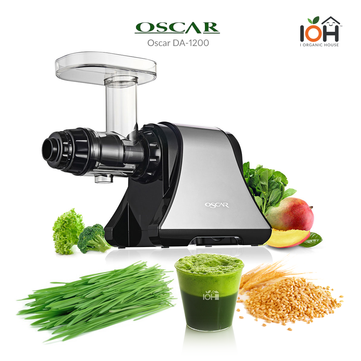 เครื่องคั้นน้ำต้นอ่อนข้าวสาลี แบบไฟฟ้า OSCAR JUICER รุ่น DA1200 (พร้อมส่ง)