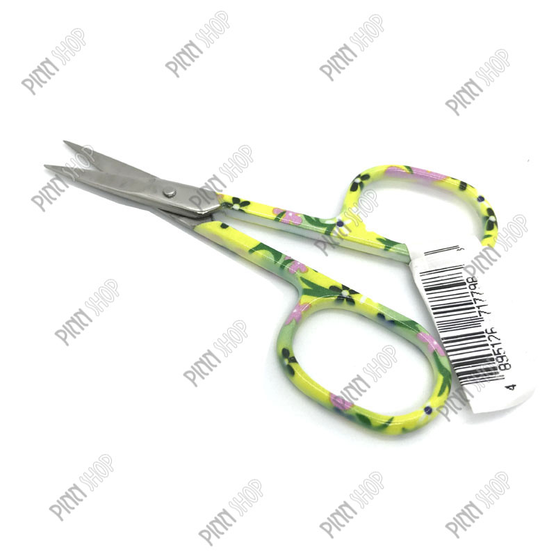 กรรไกรเล็ก ลายดอกไม้ ปลายแหลม (คละสี)