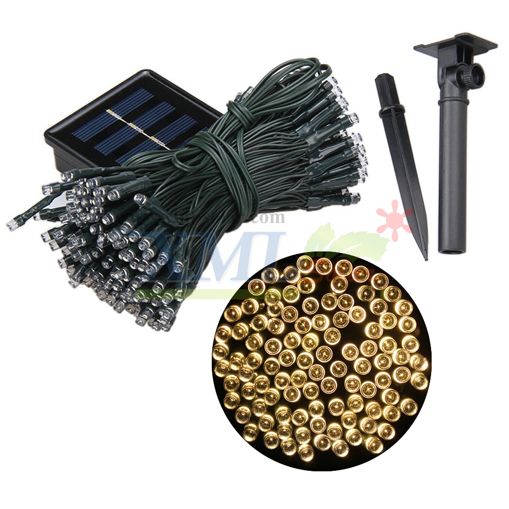 ไฟกระพริบโซล่าเซลล์ 200 LED (8ฟังก์ชั่น) (เเสง : เหลืองวอมไวท์)