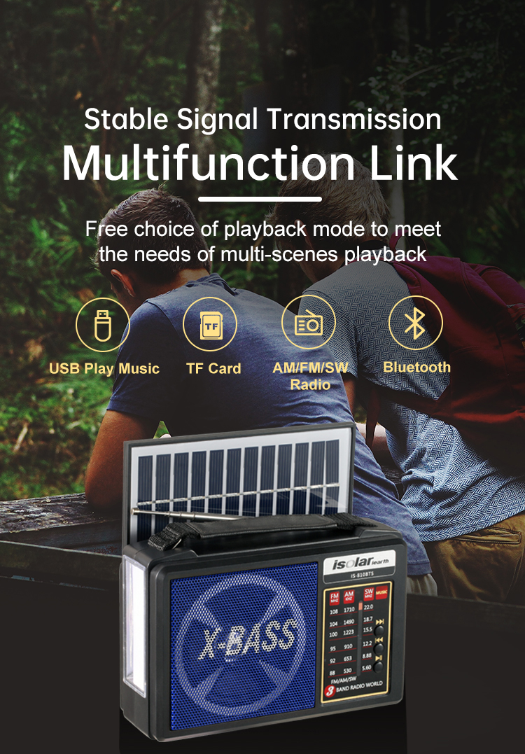 วิทยุโซล่าเซลล์ พร้อมลำโพง มี FM & MP3 ขนาดพกพา (สีน้ำเงิน)