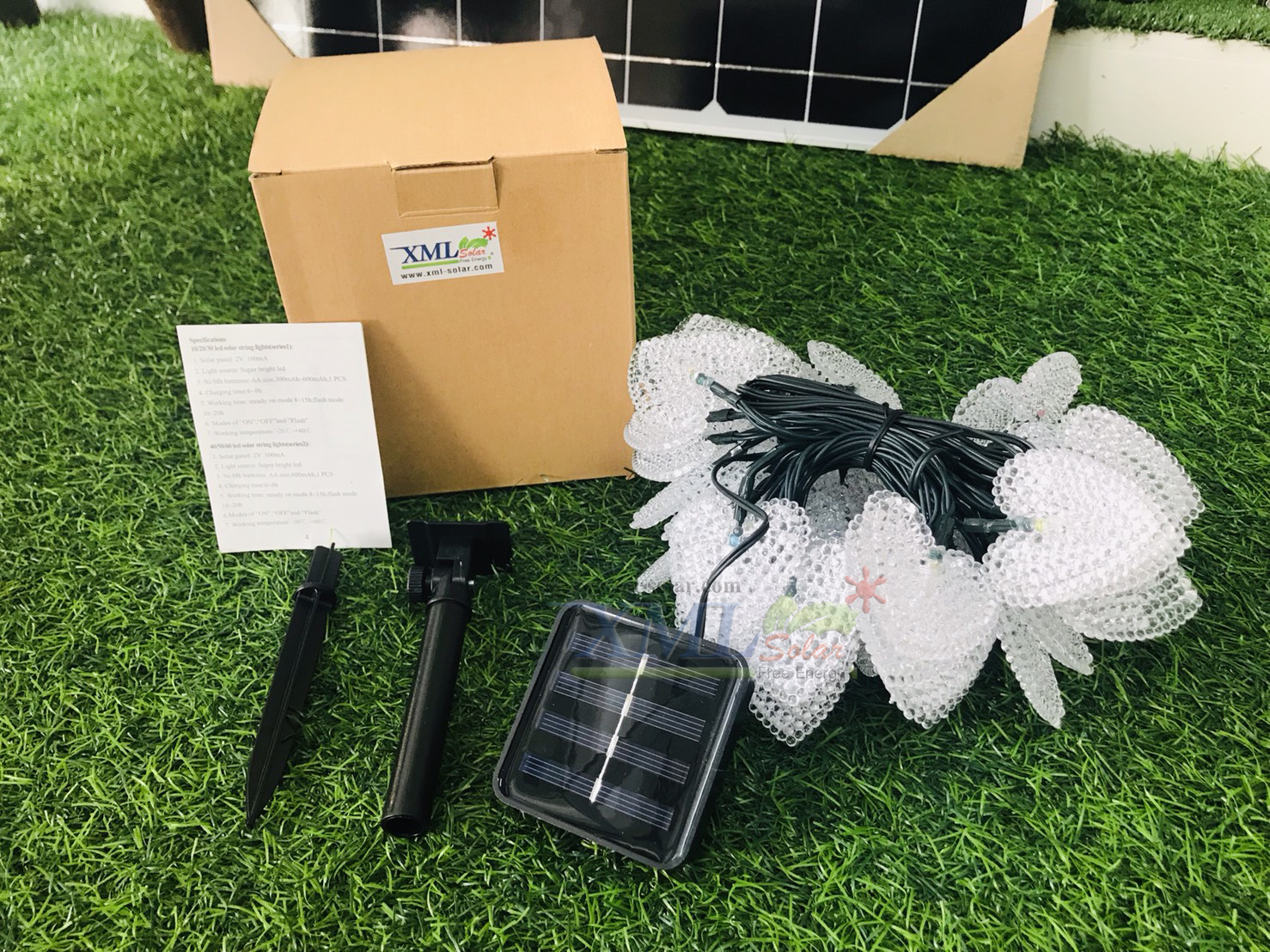 ไฟกระพริบโซล่าเซลล์ ทรงหัวใจ 50 ดวง (เเสง : หลากสี)