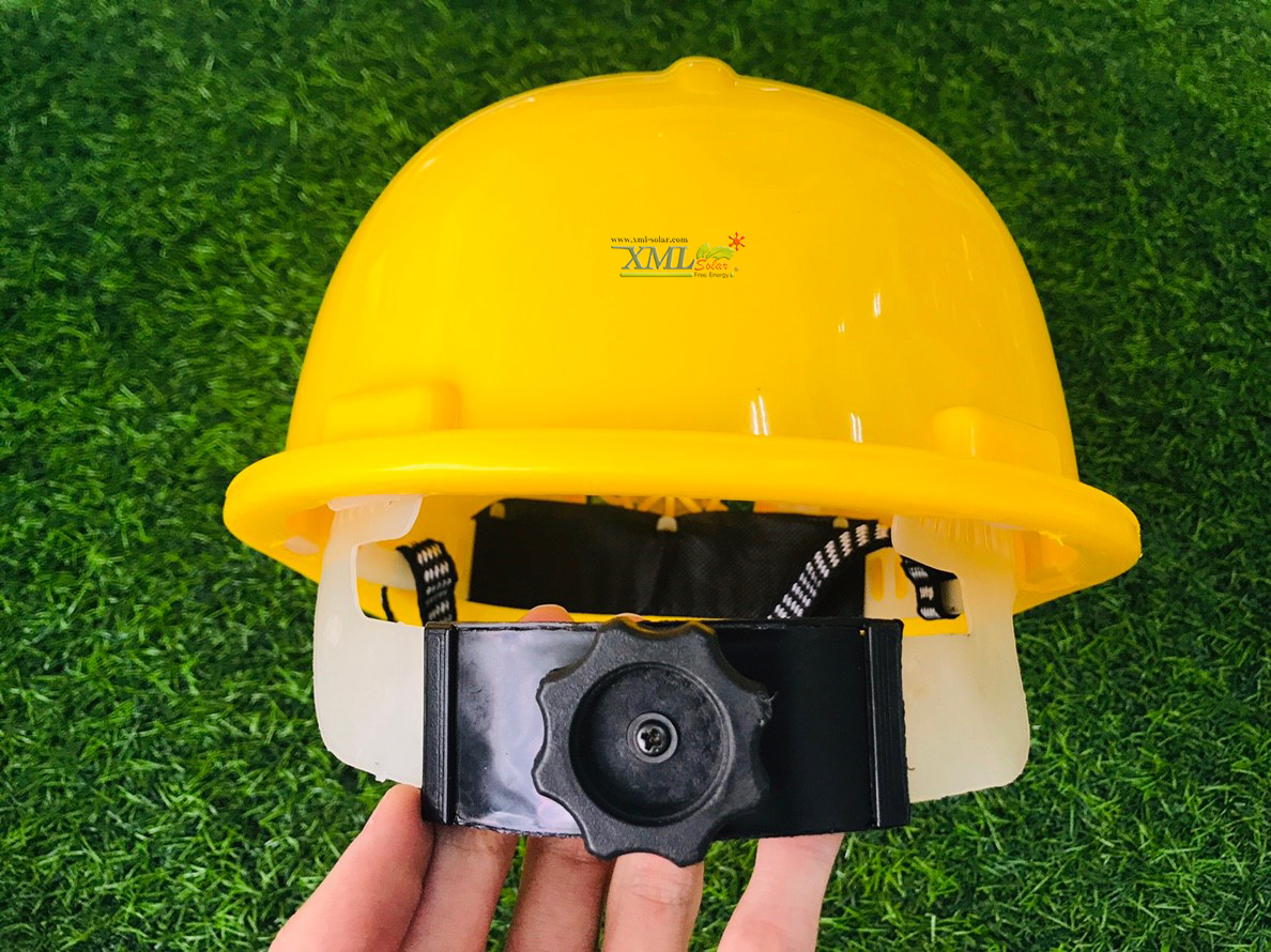 หมวกเซฟตี้ + พัดลมโซล่าเซลล์ (สีเหลือง)