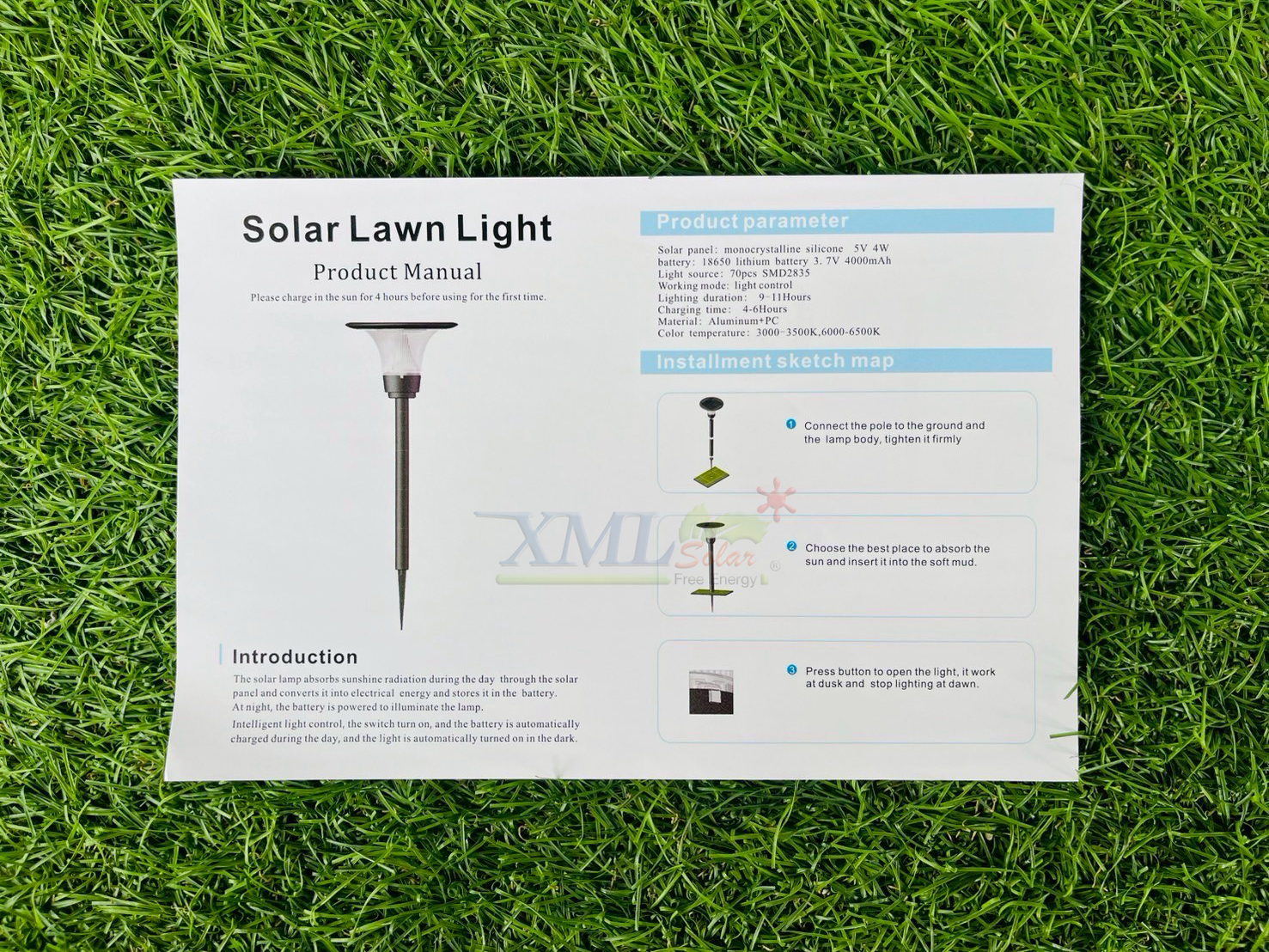โคมไฟตั้งพื้นโซล่าเซลล์ รุ่น TC-3630 (เปิดได้ 2 แสง)