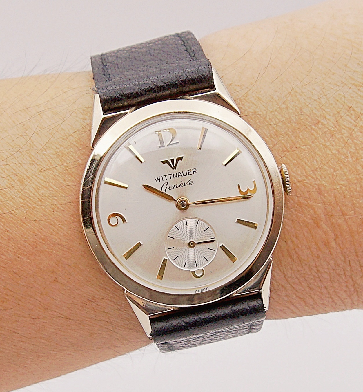 นาฬิกาเก่า WITTNAUER BY LONGINES ไขลานสองเข็มครึ่ง