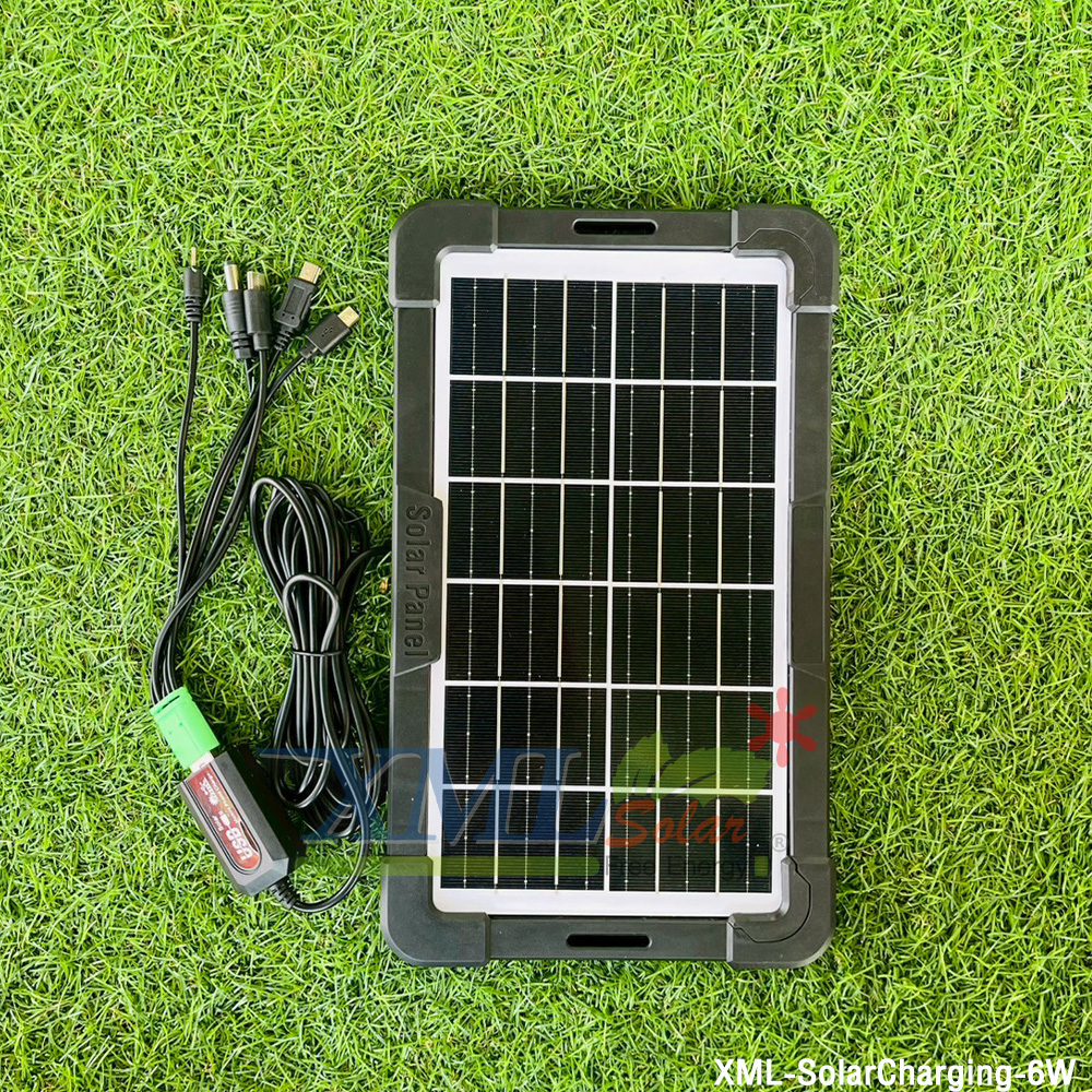 แผงโซลาร์เซลล์ แผงชาร์จพลังงานแสงอาทิตย์แบบพกพา พร้อมสาย USB