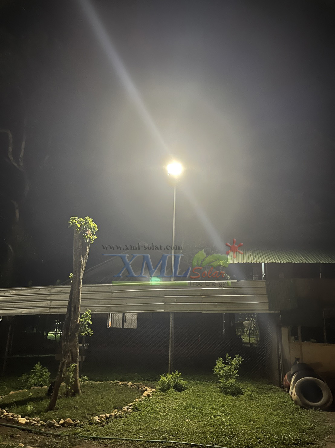 ไฟสปอตไลท์โซล่าเซลล์ 500 Watt กล่องสีน้ำตาล (เปิดได้ 3 แสง)