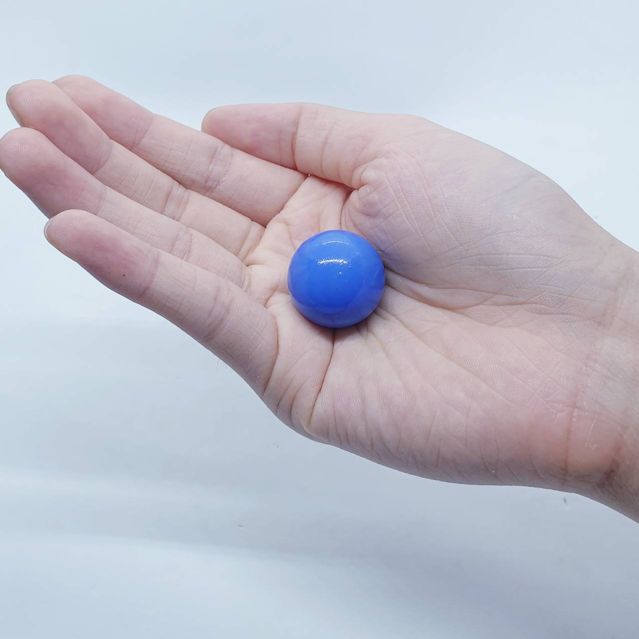 ลูกแก้ว มุกฟ้า(หินอ่อนสีฟ้า) 25มิล บรรจุ 20ลูก แท้ไม่ลอก