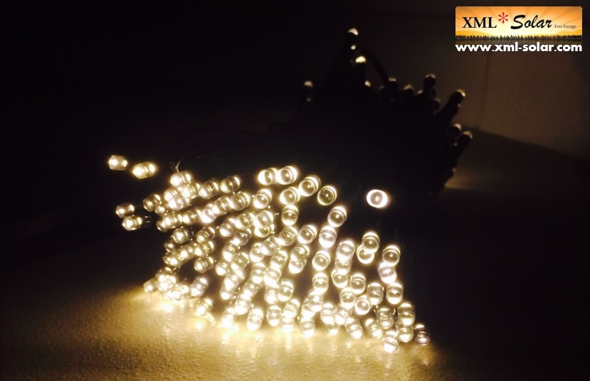 ไฟกระพริบโซล่าเซลล์ 200 LED (8ฟังก์ชั่น) (เเสง : เหลืองวอมไวท์)
