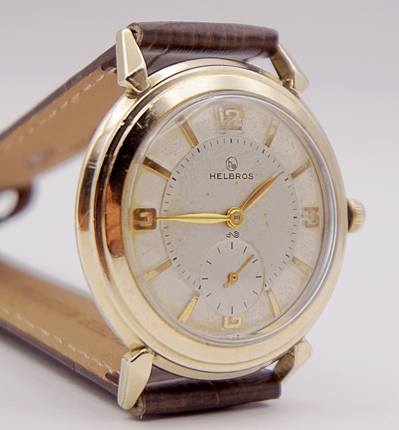 นาฬิกาเก่า HELBROS ไขลานสองเข็มครึ่ง