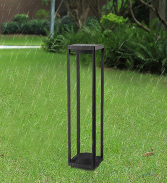 โคมไฟตั้งพื้นโซล่าเซลล์ สไตล์โมเดิร์น (อะลูมิเนียม) 60 CM (แสง:เหลืองวอมไวท์)