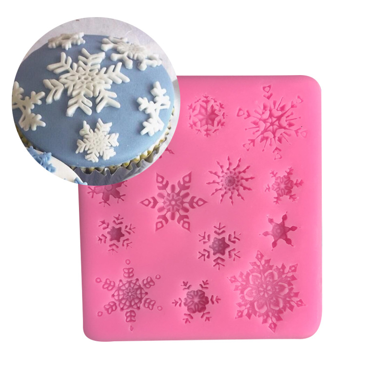 แม่พิมพ์ ซิลิโคน สำหรับทำฟองดองท์ กัมเพส รูปเกล็ดหิมะ