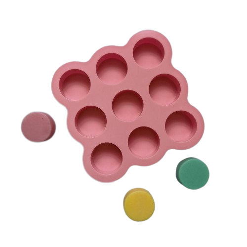 โมล(Mold) แม่พิมพ์ซิลิโคน ทำวุ้น ขนม สบู่ งานdiy ทรงกลม 9 ช่อง (25 G.)