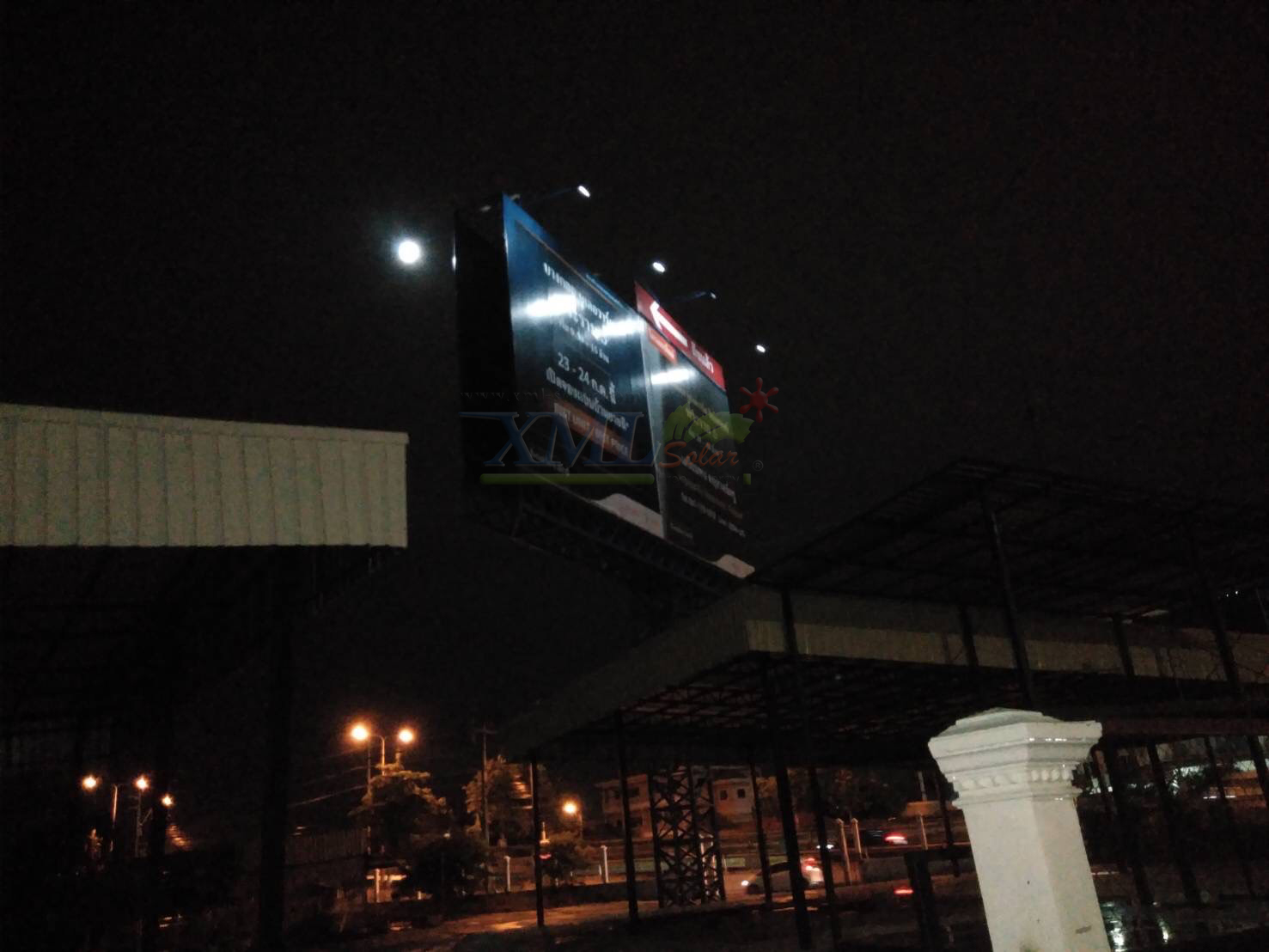 ไฟสปอตไลท์โซล่าเซลล์ 500 Watt กล่องสีน้ำตาล (เปิดได้ 3 แสง)