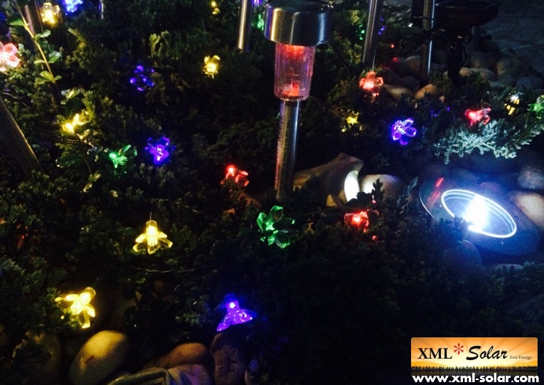 ไฟกระพริบโซล่าเซลล์ รูป ดอกไม้ 50 ดอก (เเสง : ผสม 4 สี)