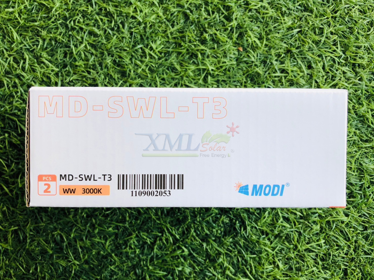 ไฟผนังโซล่าเซลล์ติดสันกำเเพง 3 LED (เเสง : เหลืองวอมไวท์) (1 เเถม 1)