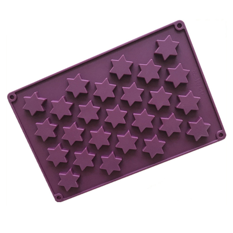 แม่พิมพ์ซิลิโคน พิมพ์สบู่ พิมพ์วุ้น พิมพ์ขนม รูปดาว 25 ช่อง(สีม่วง)