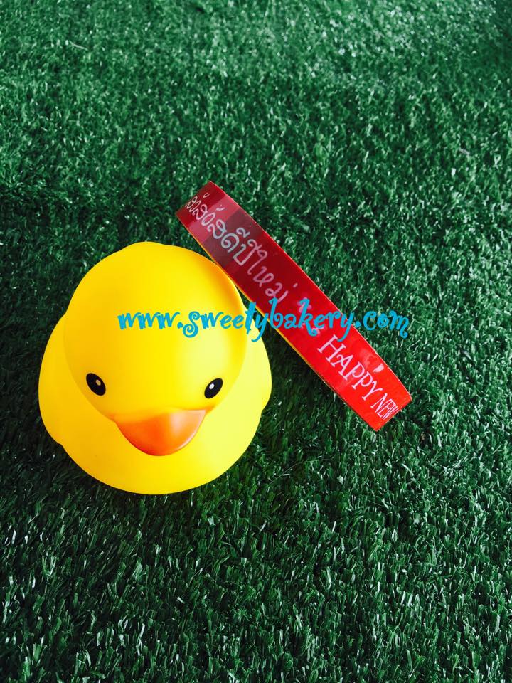 เทปแฟนซี ลาย Happy New Years สีแดง (50 หลา)