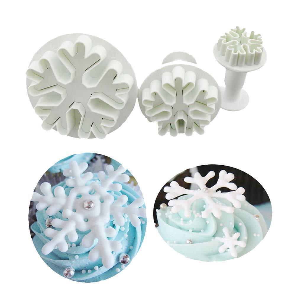 ที่พิมพ์ลายฟองดองท์ พิมพ์กดคุกกี้ Snow flake 3 ชิ้น/แพ็ค