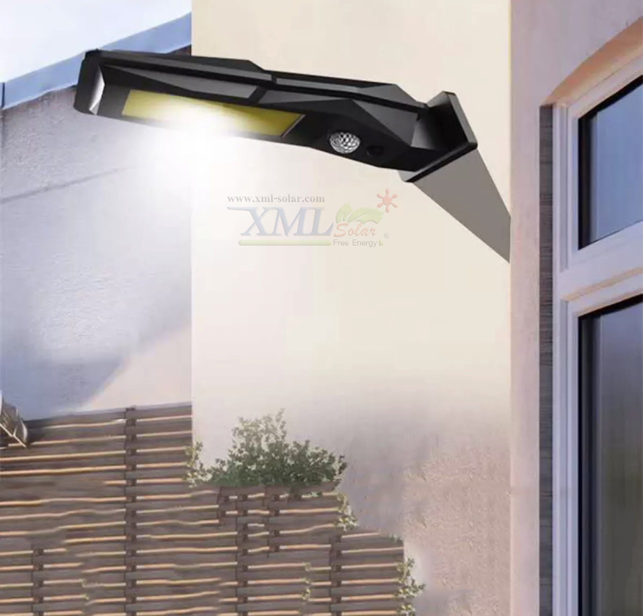 โคมไฟโซล่าเซลล์ รุ่น COB Led + Motion Sensor (ไม่มีคนผ่านไฟดับ)(แสง : ขาว)