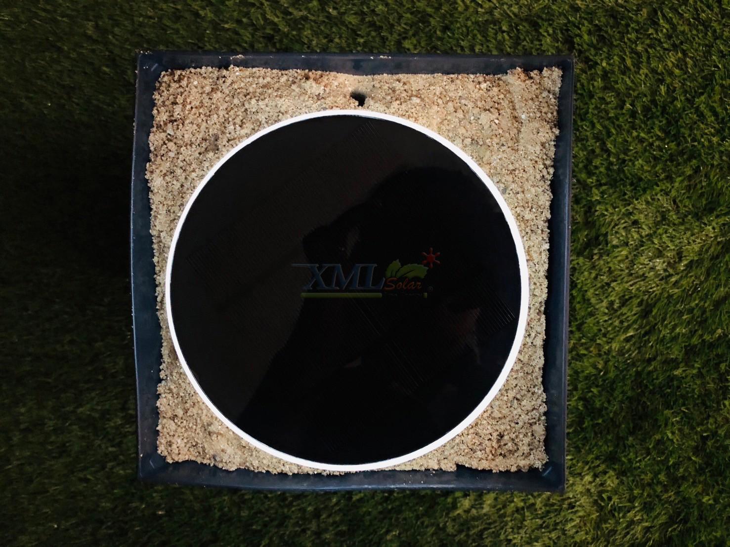 โคมไฟฝังพื้นโซล่าเซลล์ ทรงกลม รุ่น DPD-0544 (แสงขาว + เหลืองวอมไวท์)