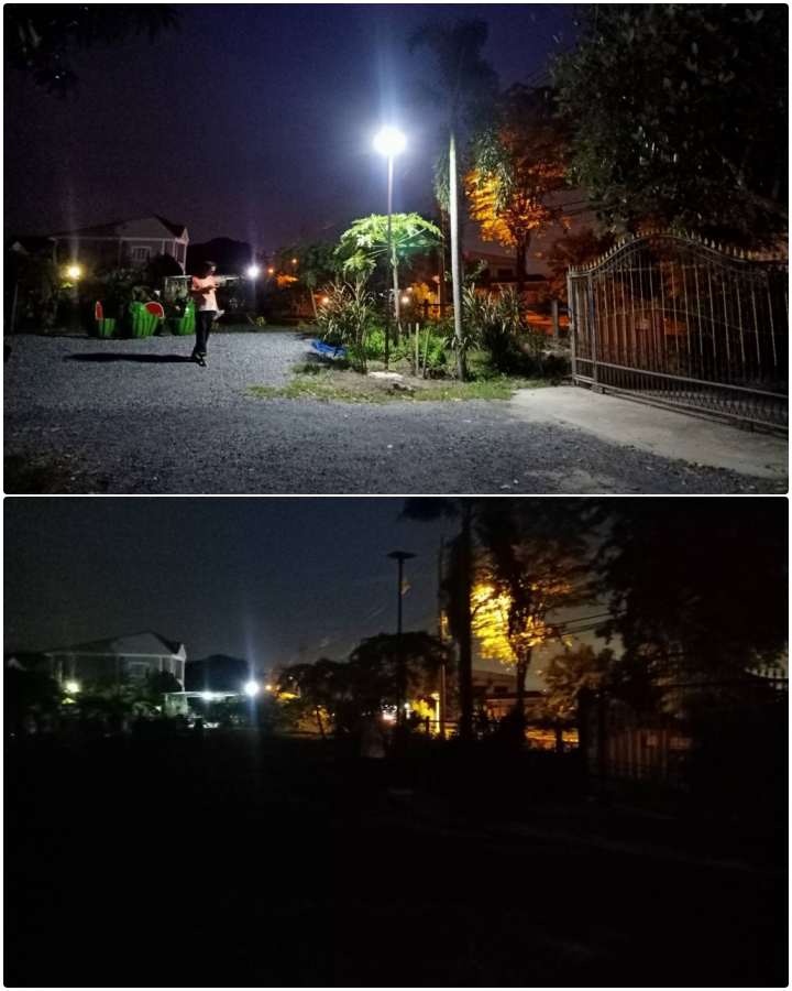 ชุดเสาพร้อมโคม SET B (โคมไฟโซล่าเซลล์ UFO SLT28-300W + เสาเหล็กดำสูง 2.82 เมตร)(แสงขาว)