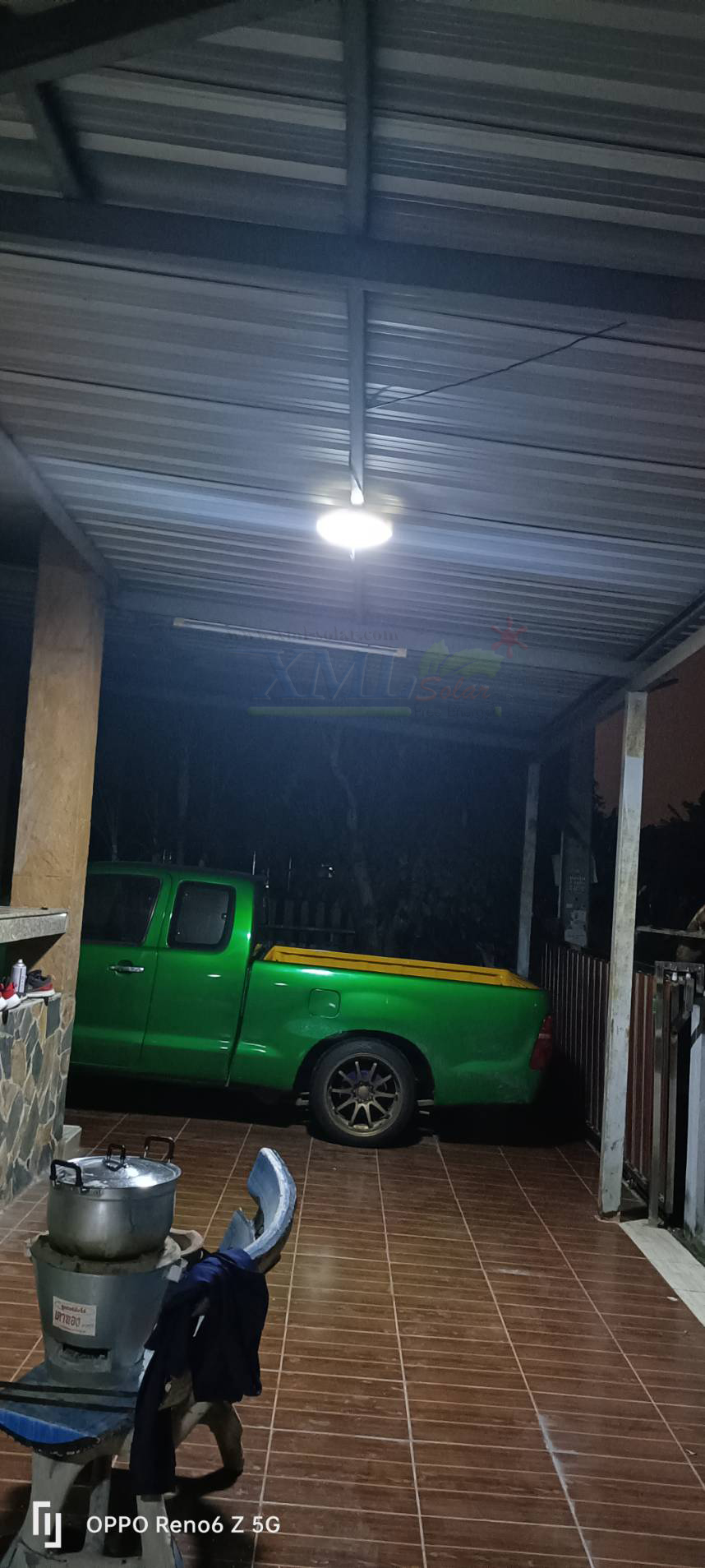 โคมไฟซาลาเปาโซล่าเซลล์ ติดเพดาน-ผนัง รุ่น 80W. (แสงขาว)