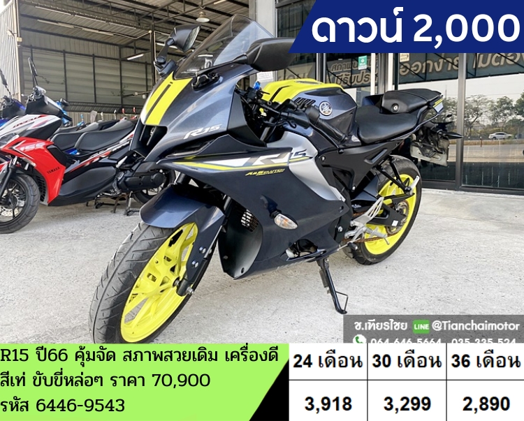 ★ดาวน์2,000★ R15 ปี66 คุ้มจัด สภาพสวยเดิม เครื่องดี สีเท่ ขับขี่หล่อๆ ราคา 69,900