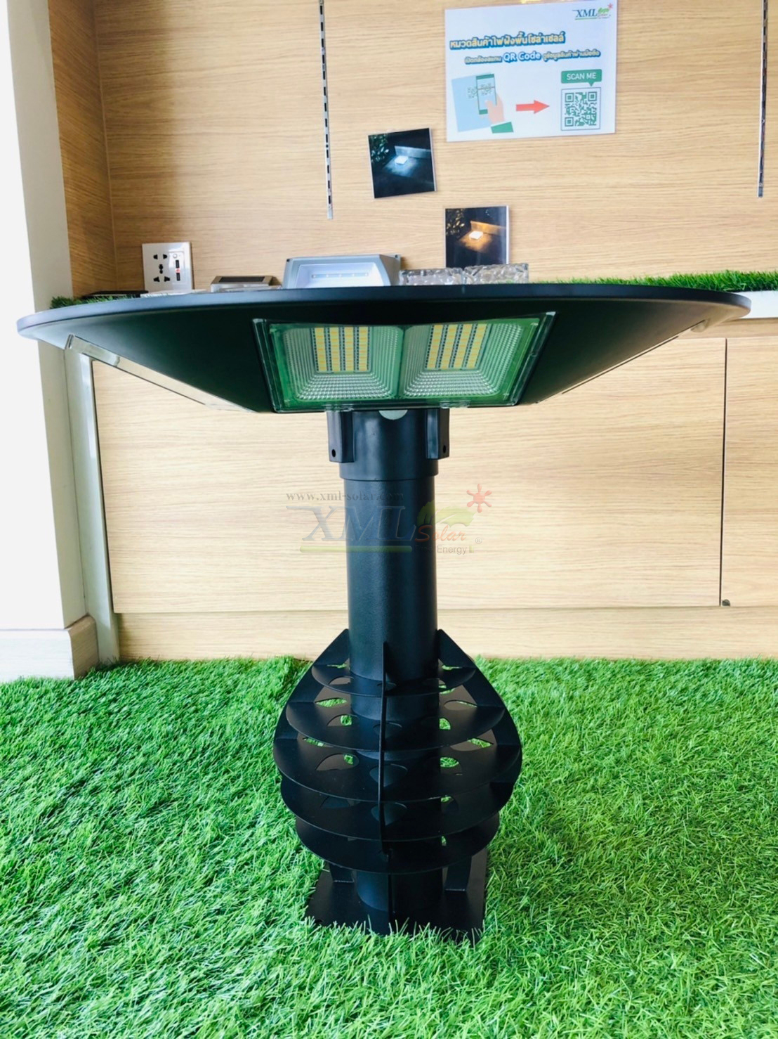 ฐานสวมโคมไฟ UFO ตั้งกำเเพง ปลายเสา 3 นิ้ว (เหล็กพ่นสีดำ)