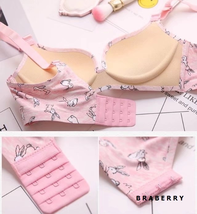 ชุดชั้นในไร้โครงเสริมฟองน้ำพิเศษดันหน้าอกชิดสวยเก็บกระชับเนื้อด้านข้าง มี 2 สี ชมพู ฟ้า size 32 34 ราคาพิเศษชุดละ