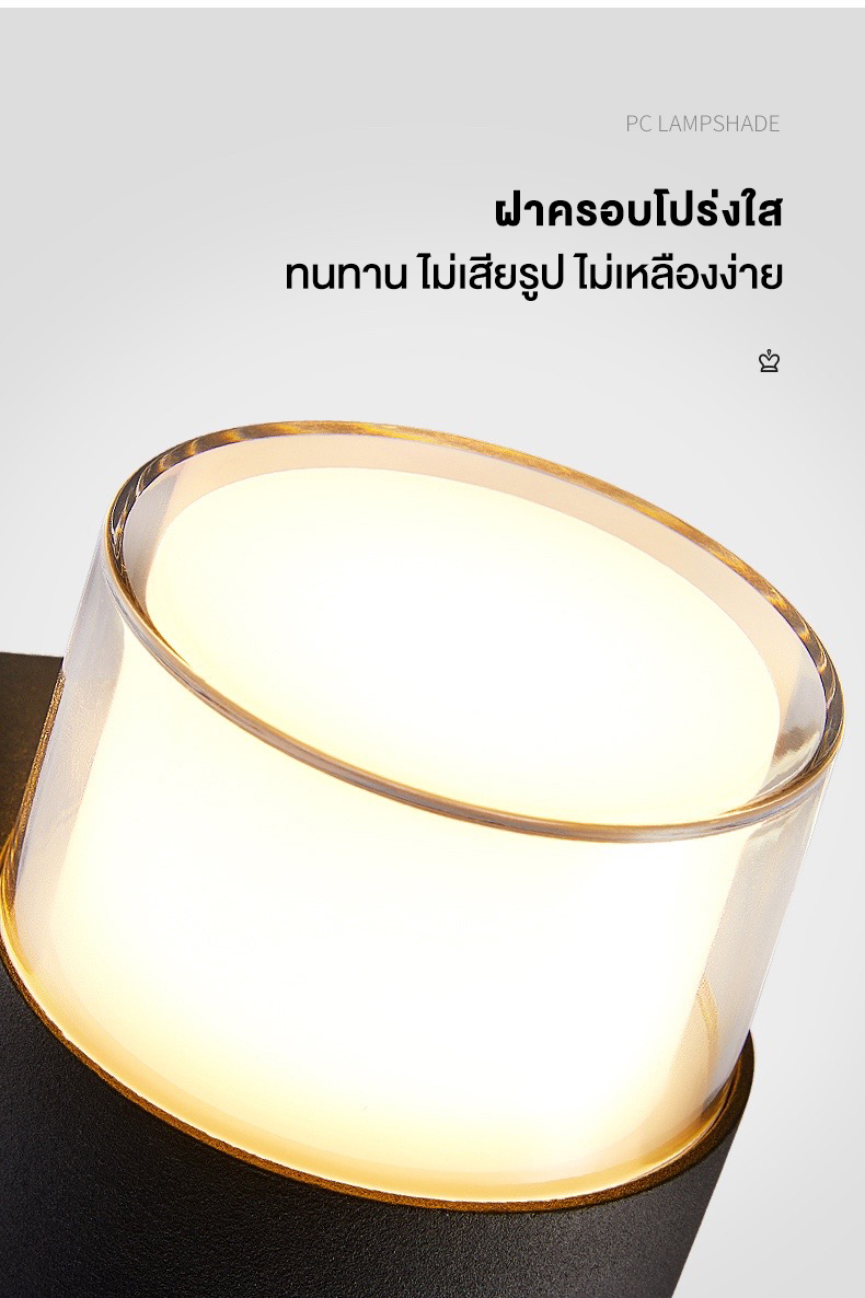 โคมไฟโซล่าเซลล์ ติดผนัง สไตล์มินิมอล รุ่น ทรงกลม (เปิดได้ 2 แสง)