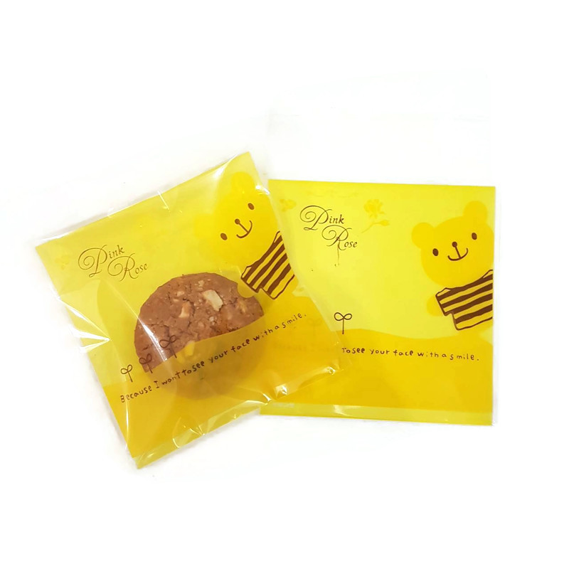 ถุงคุกกี้ เบเกอรี่ ขนม แบบมีเทปกาว 95-100 ใบ/แพ็ค (10*10+3 cm.)